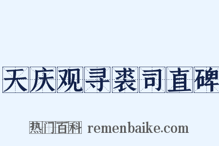 天庆观寻裘司直碑是什么意思的图片